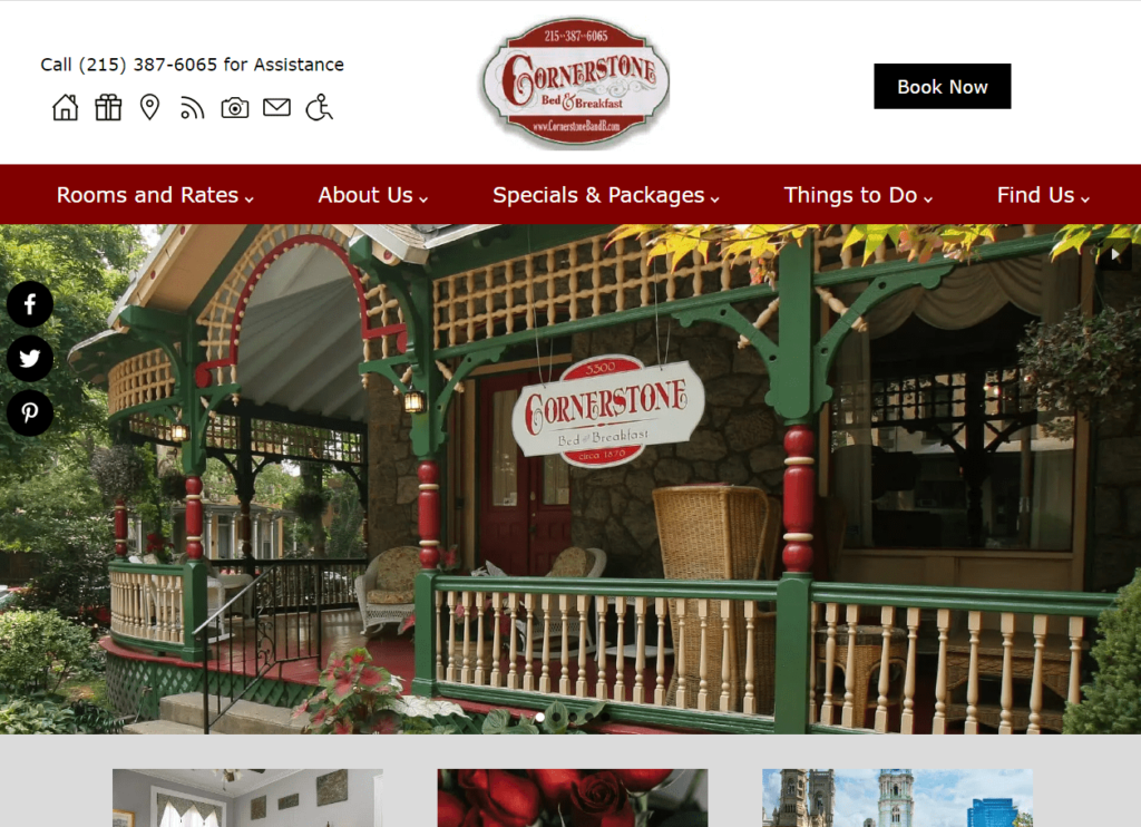 The Cornerstone Bed & Breakfast Homepage / https://www.cornerstonebandb.com/
Link: https://www.cornerstonebandb.com/