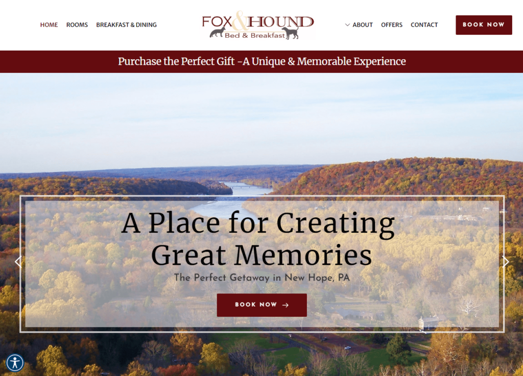 The Fox and Hound Bed & Breakfast Homepage / https://www.foxhoundinn.com/ 
Link: https://www.foxhoundinn.com/ 