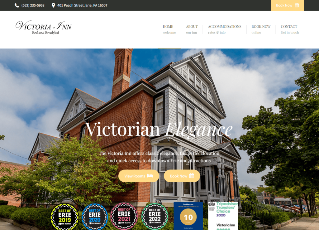 Victoria Inn Homepage / https://victoriainnerie.com/ 
Link: https://victoriainnerie.com/ 